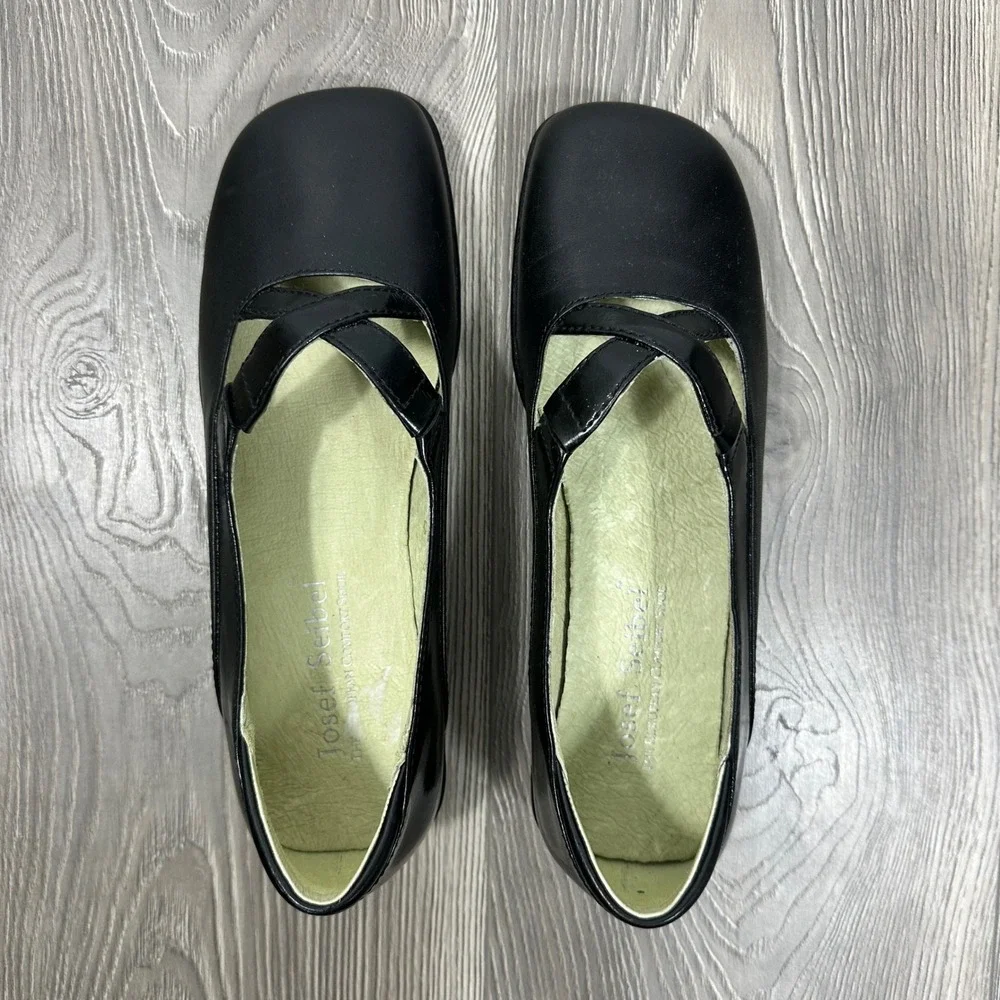 Josef‎ Seibel Black Chunky Flats - SIZE 38 Comfort Sneaker Flat Minimalist